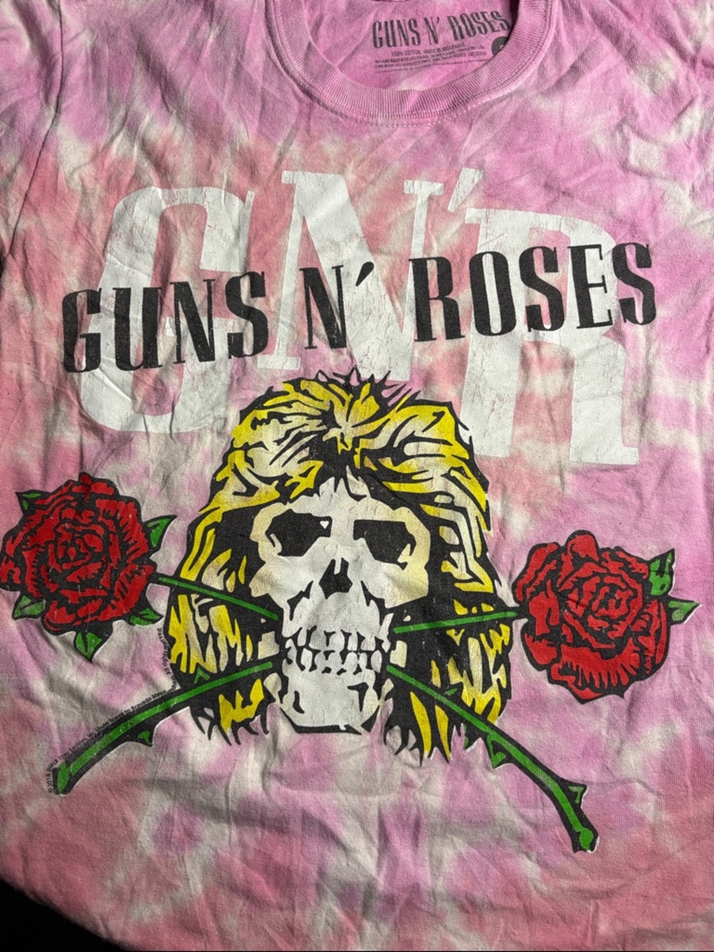 Guns N' Roses Pink Tie-Dye Short Sleeve Band Tee